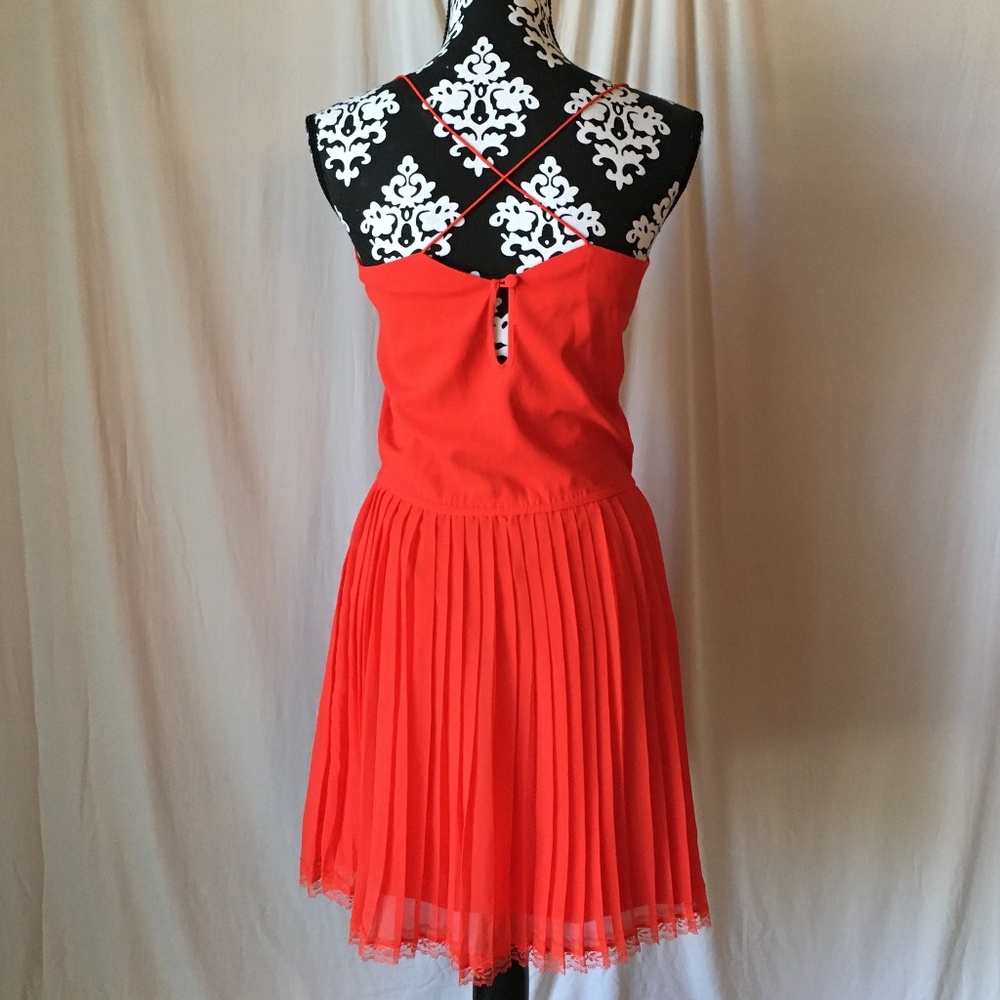 Victoria's Secret 2010 Red Satin Black Rhinestone Embellished Dress, Size XS - Picture 7 of 15